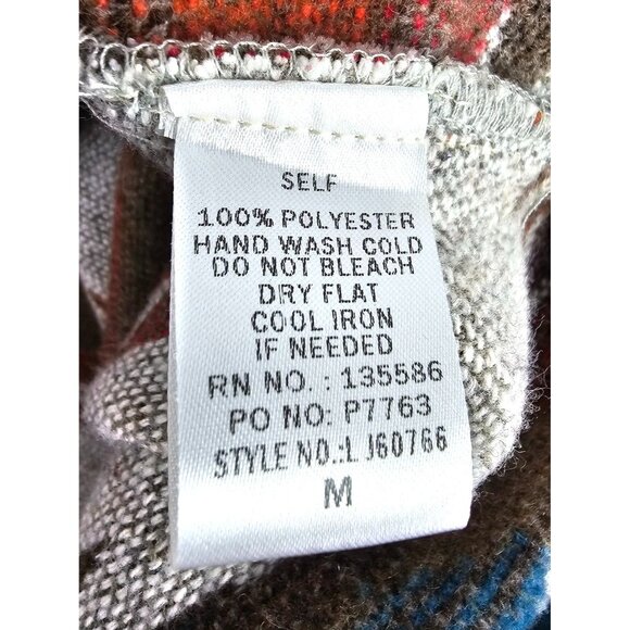 Mainstrip Womens Half Zip Aztec Southwestern Pullover Hoodie Size M - Picture 10 of 11